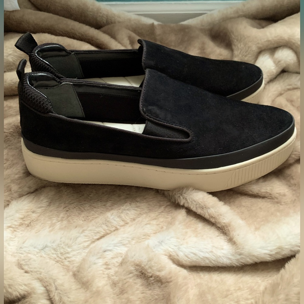 Franco Sarto Black Platform Slip On Sneakers